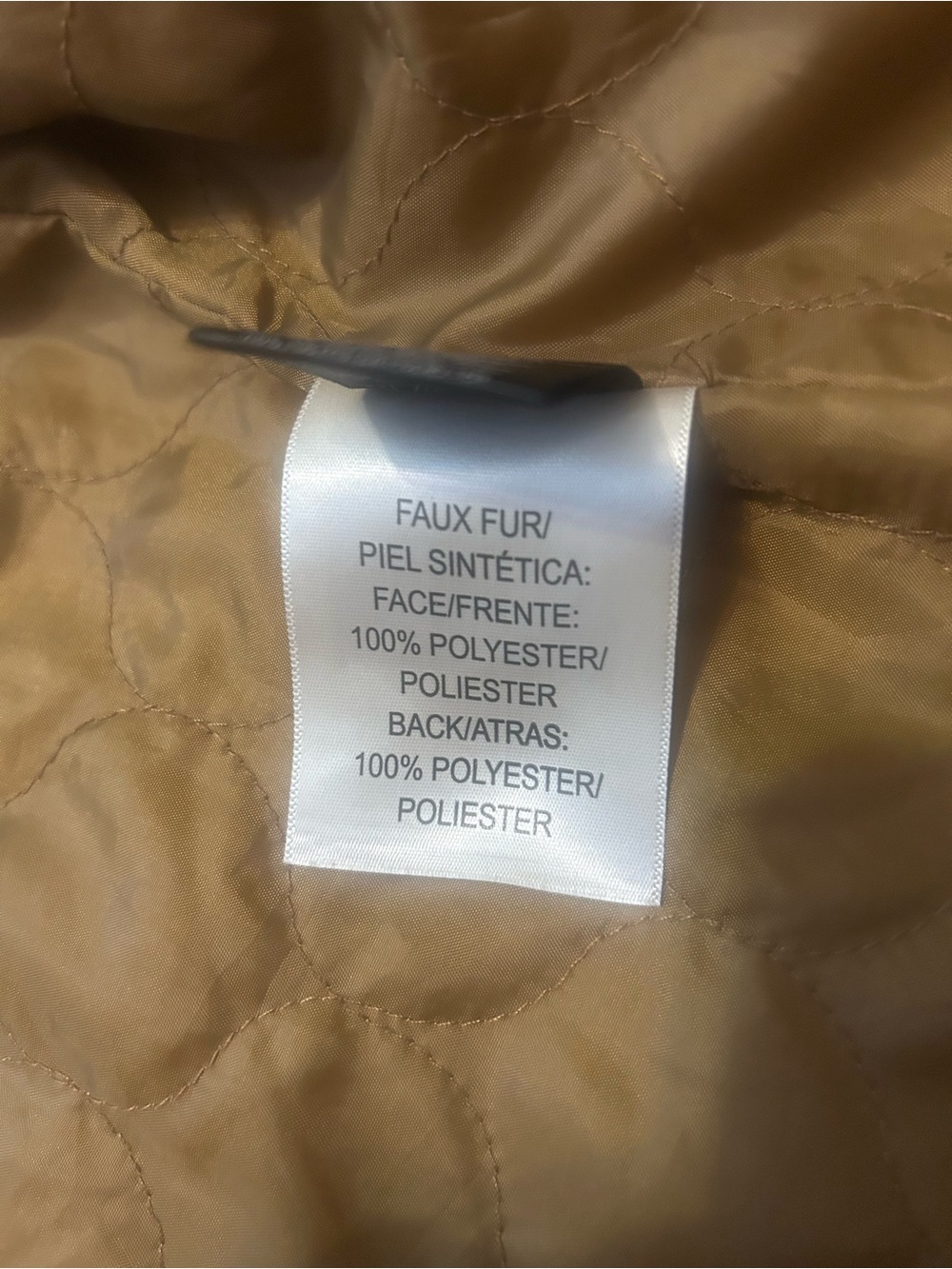 BCBG Tan Faux-Leather Moto Jacket with Cream Sherpa Collar - Picture 8 of 15
